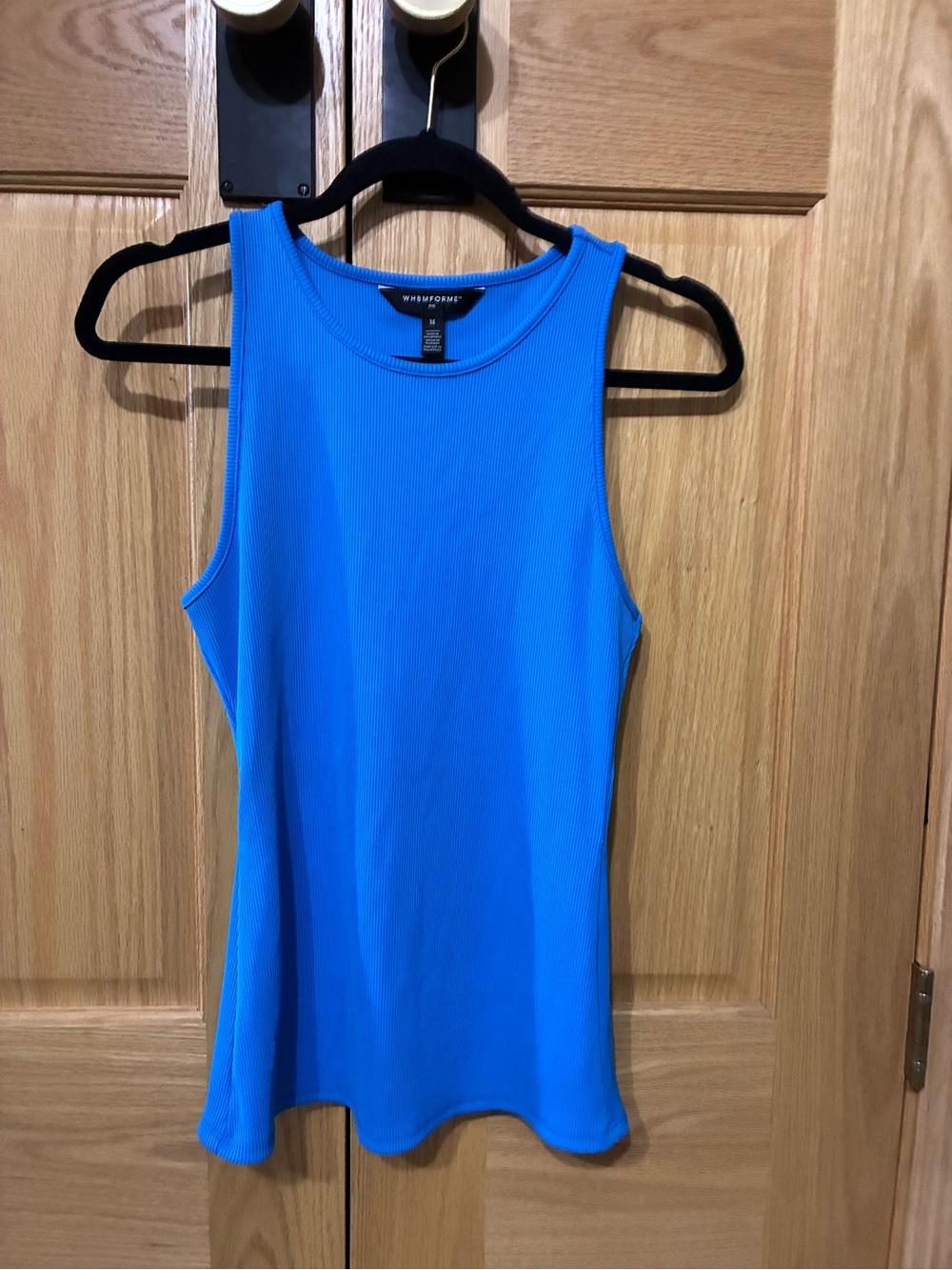 White House Black Market FORME Bright Blue Ribbed Tank Top